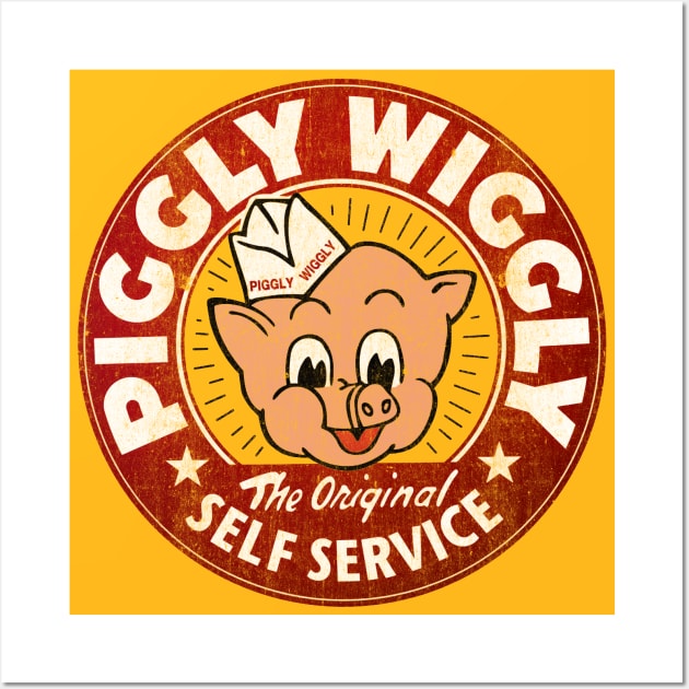 Piggly Wiggly Self Service Worn Wall Art by Alema Art